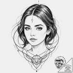 A neo-traditional portrait of one of the “chi… – tattoo sketch (№1751070828_0, 28.06.2025 00:33) — tattoovalue.net
