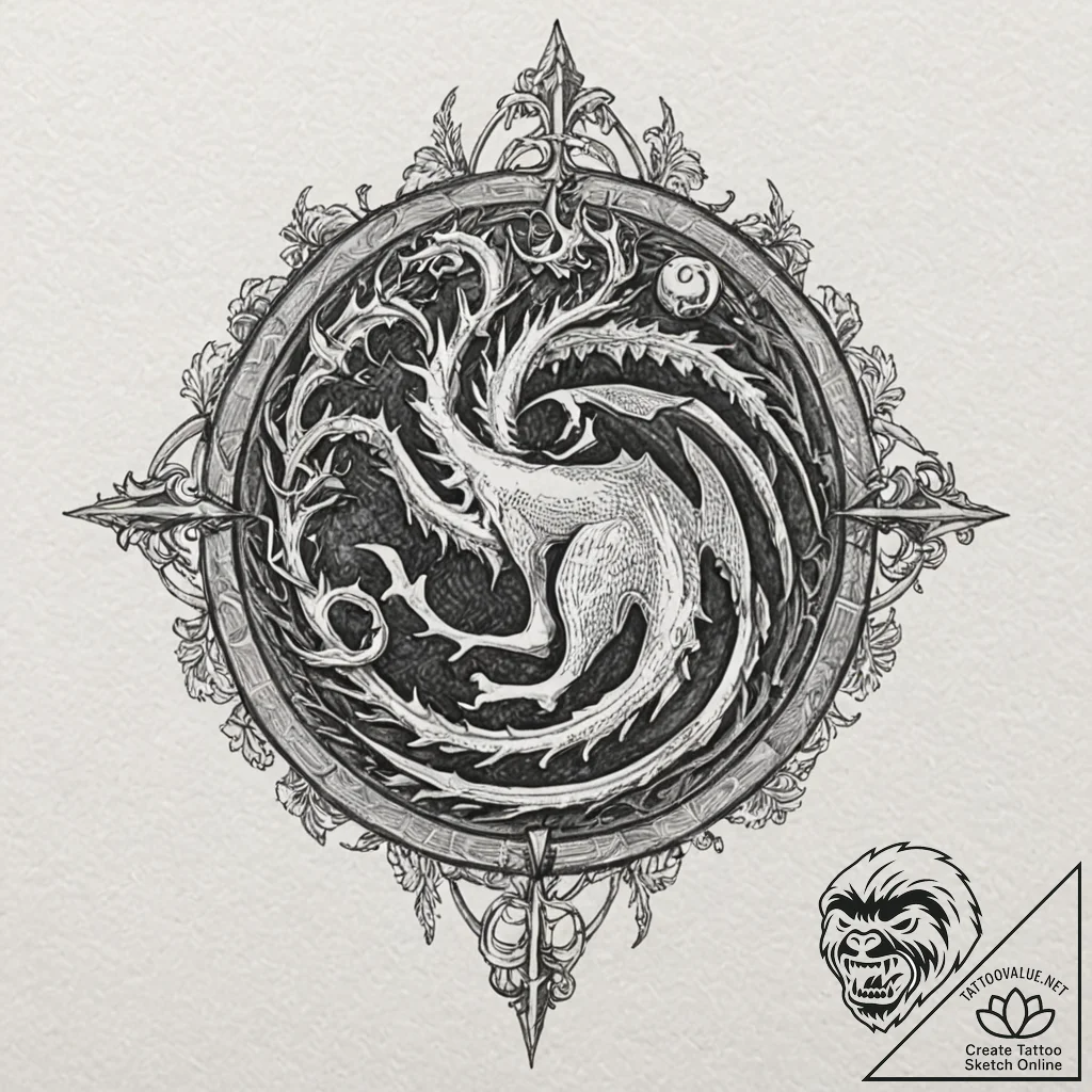 A house sigil from game of thrones (e.g., sta... - tattoo sketch (№1751071160_0, 28.06.2025 00:39) — tattoovalue.net