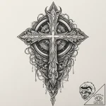 A linework tattoo of the brand of sacrifice f… – tattoo sketch (№1751071730_0, 28.06.2025 00:48) — tattoovalue.net