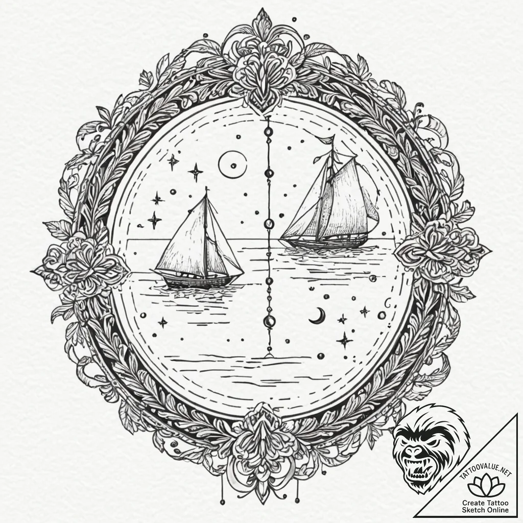 A watercolor sketch of the doors of durin at... - tattoo sketch (№1751072235_0, 28.06.2025 00:57) — tattoovalue.net