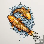 Koi, concept art for tattoo, stylized interpr… – tattoo sketch (№1751072453_0, 28.06.2025 01:00) — tattoovalue.net