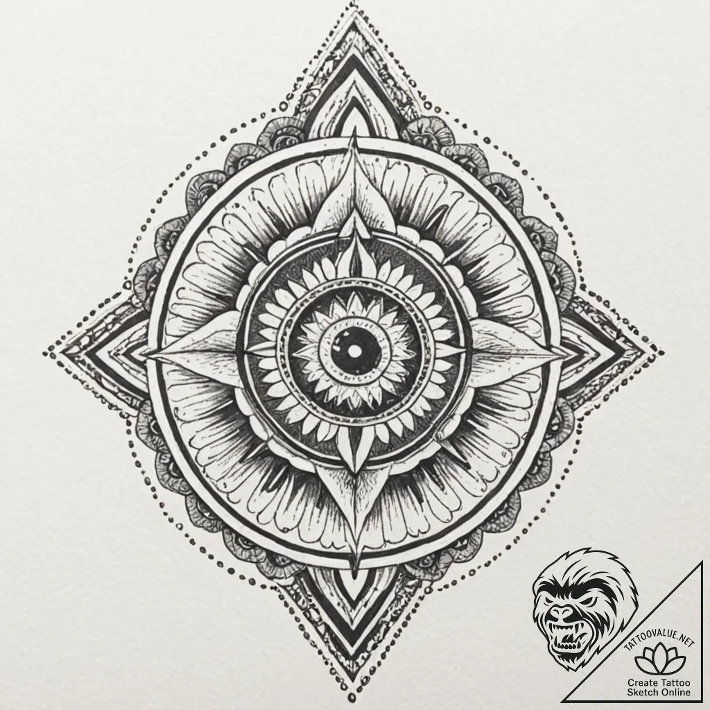 A dotwork tattoo design of the voight-kampff... - tattoo sketch (№1751072565_0, 28.06.2025 01:02) — tattoovalue.net