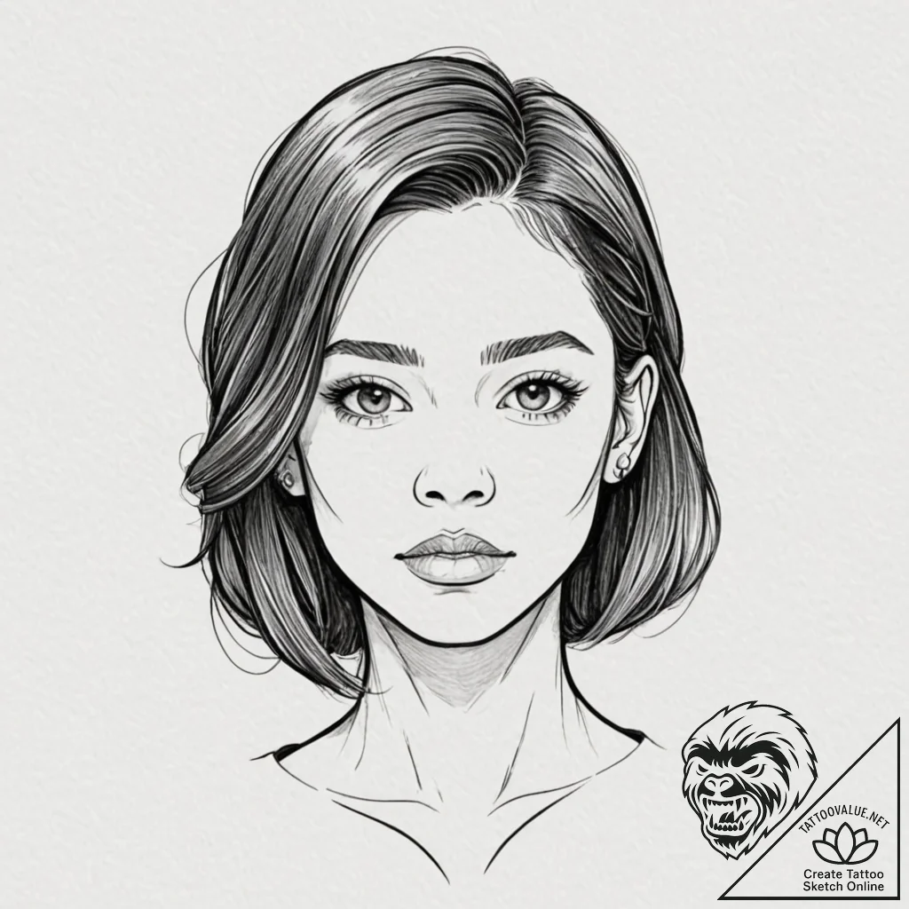 A neo-traditional portrait of the main charac... - tattoo sketch (№1751072915_0, 28.06.2025 01:08) — tattoovalue.net