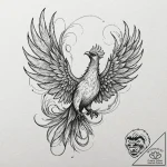 Phoenix, tattoo sketch design, muted color pa… – tattoo sketch (№1751073023_0, 28.06.2025 01:10) — tattoovalue.net