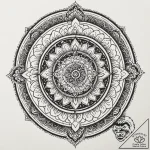 35. a dotwork mandala incorporating the imper… – tattoo sketch (№1751073633_0, 28.06.2025 01:20) — tattoovalue.net