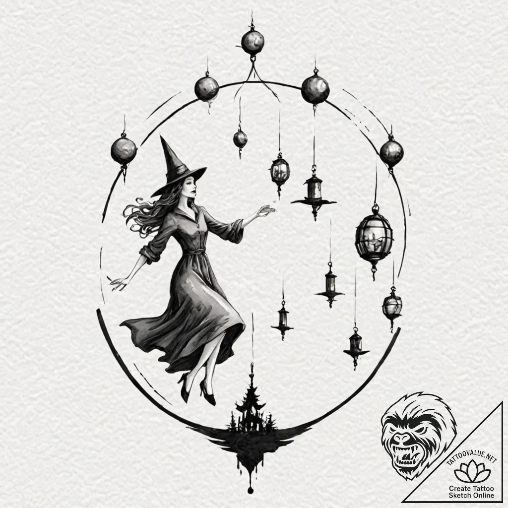 A watercolor sketch of thomasin from the witc... - tattoo sketch (№1751073848_0, 28.06.2025 01:24) — tattoovalue.net
