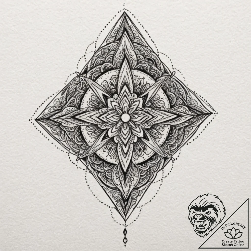 3d (effect), tattoo sketch design, dotwork sh... - tattoo sketch (№1751073967_0, 28.06.2025 01:26) — tattoovalue.net