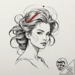 A linework tattoo of the “think, mark, think!… – tattoo sketch (№1751074078_0, 28.06.2025 01:27) — tattoovalue.net