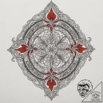 Web, tattoo line art, black and red ink, red… – tattoo sketch (№1751075675_0, 28.06.2025 01:54) — tattoovalue.net