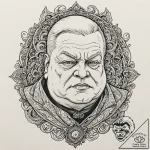 Graphic novel style portrait of baron harkonn… – tattoo sketch (№1751075968_0, 28.06.2025 01:59) — tattoovalue.net