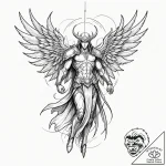 A sketch of tyrael, the archangel of justice… – tattoo sketch (№1751077061_0, 28.06.2025 02:17) — tattoovalue.net