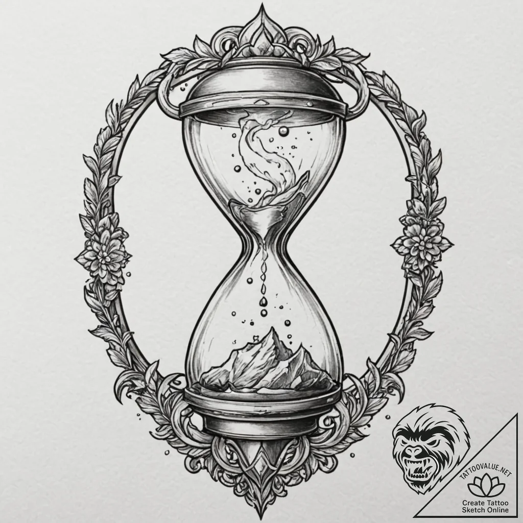 Hourglass nebula, tattoo drawing outline, cle... - tattoo sketch (№1751077169_0, 28.06.2025 02:19) — tattoovalue.net