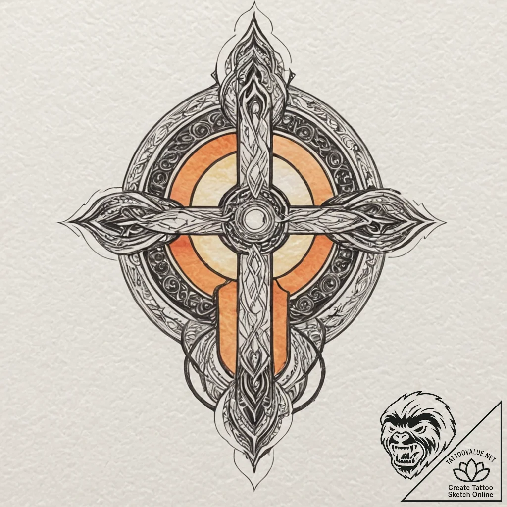 A watercolor sketch of the wakandan sunset,,... - tattoo sketch (№1751078123_0, 28.06.2025 02:35) — tattoovalue.net
