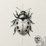 Ladybug, artistic tattoo sketch, stylized int… – tattoo sketch (№1751078734_0, 28.06.2025 02:45) — tattoovalue.net