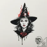 A sketch of the wicked witch of the west, mel… – tattoo sketch (№1751078918_0, 28.06.2025 02:48) — tattoovalue.net