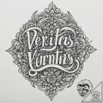 A chicano lettering tattoo of “veritas” and “… – tattoo sketch (№1751079245_0, 28.06.2025 02:54) — tattoovalue.net