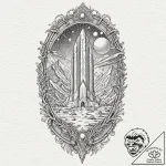 The monolith from 2001: a space odyssey, arti… – tattoo sketch (№1751080145_0, 28.06.2025 03:09) — tattoovalue.net