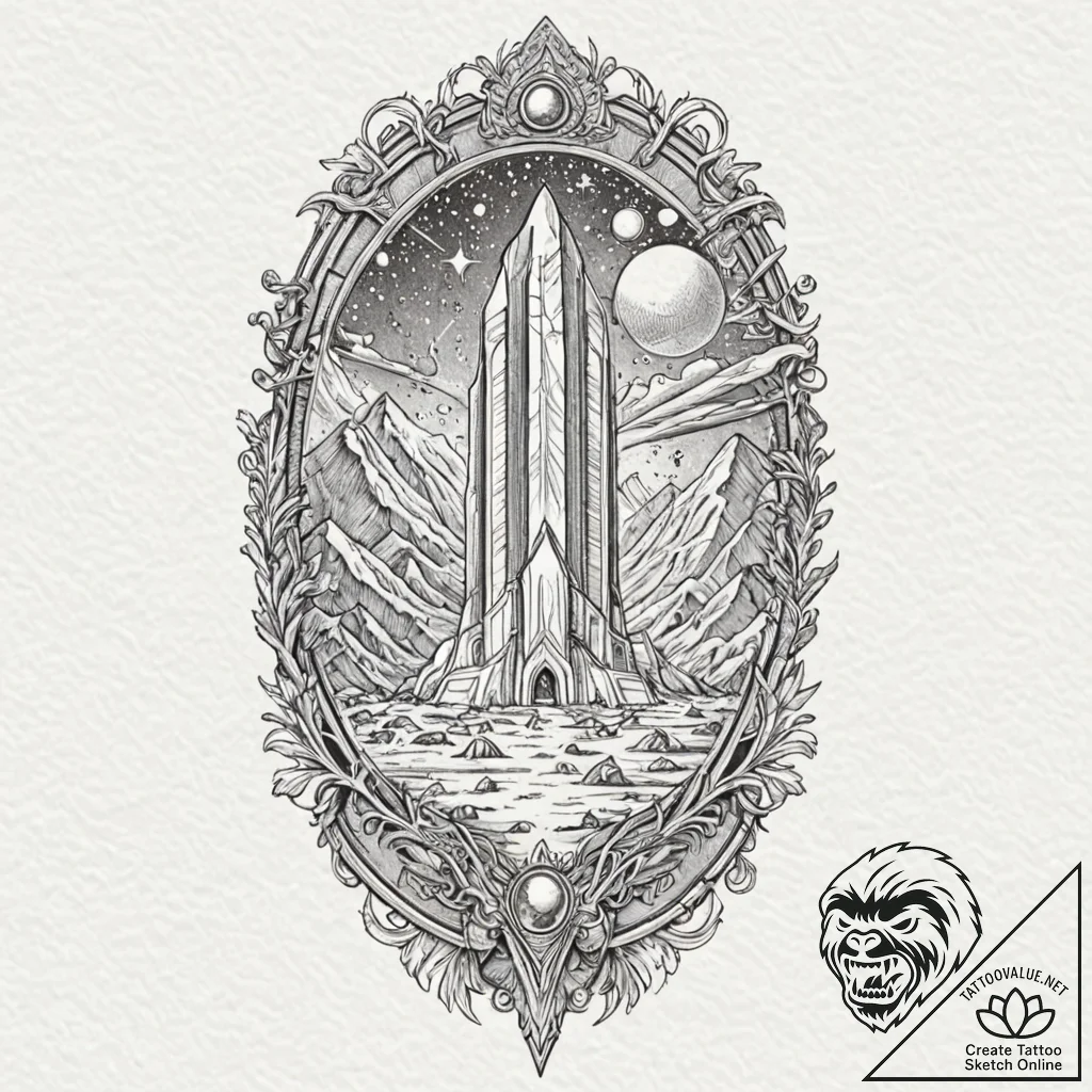 The monolith from 2001: a space odyssey, arti... - tattoo sketch (№1751080145_0, 28.06.2025 03:09) — tattoovalue.net