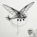 A linework tattoo of an ornithopter, detailed… – tattoo sketch (№1751080513_0, 28.06.2025 03:15) — tattoovalue.net