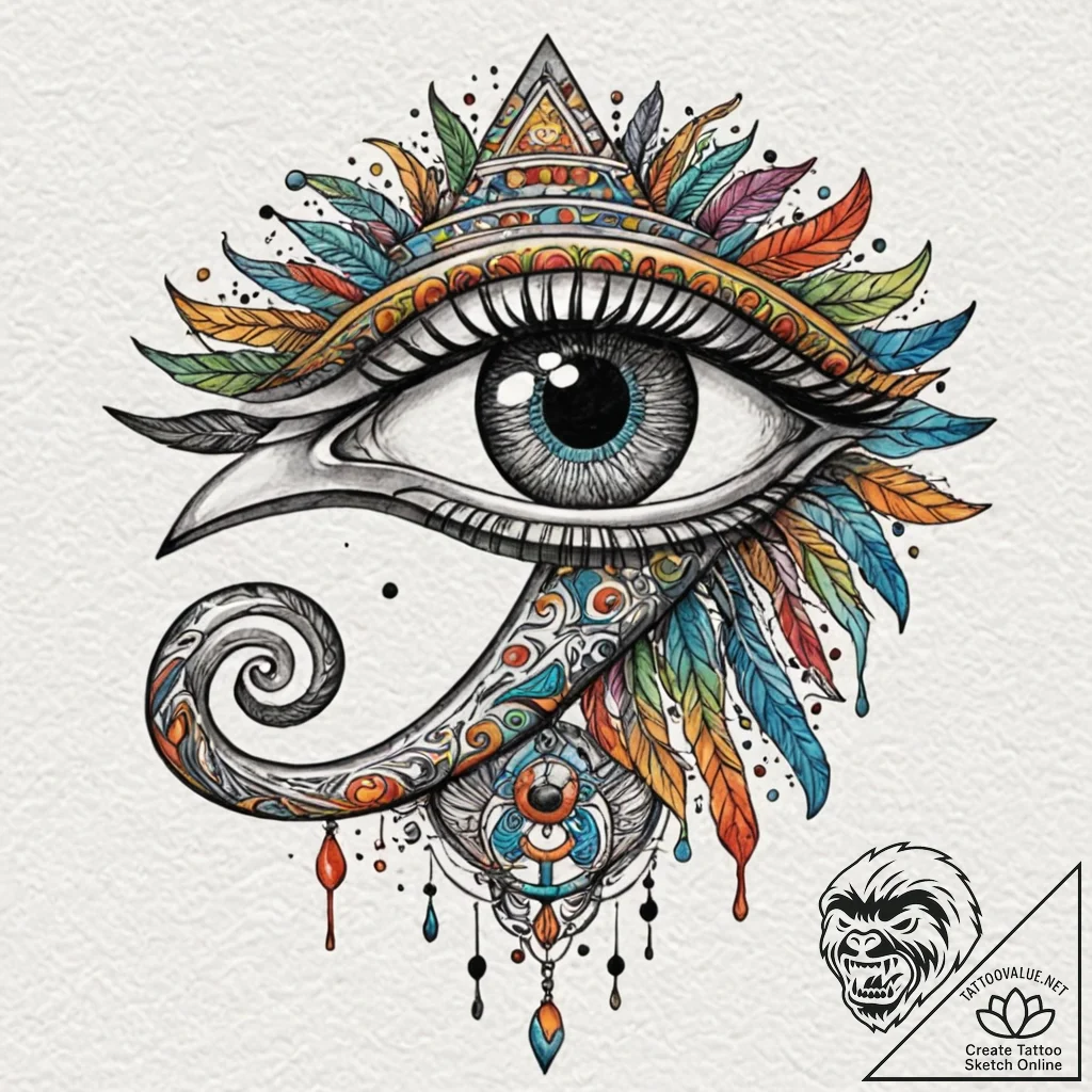 The eye of horus (is there as eye of ra, slig... - tattoo sketch (№1751081476_0, 28.06.2025 03:31) — tattoovalue.net