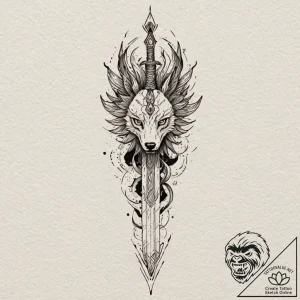 A neo-traditional tattoo of san’s crystal dag… – tattoo sketch (№1751081986_0, 28.06.2025 03:39) — tattoovalue.net