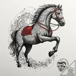 The trojan horse, artistic tattoo sketch, bla… – tattoo sketch (№1751082578_0, 28.06.2025 03:49) — tattoovalue.net