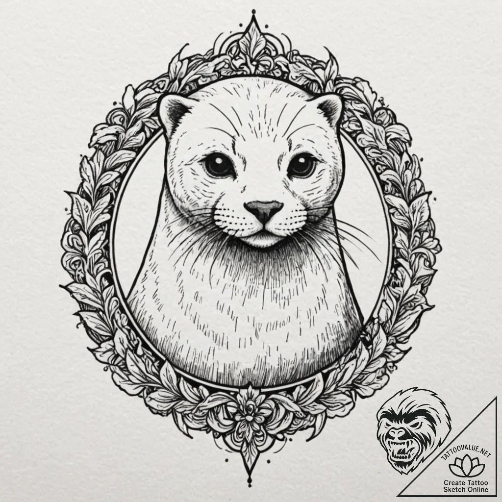 Seal, tattoo drawing outline, blackwork tatto... - tattoo sketch (№1751083282_0, 28.06.2025 04:01) — tattoovalue.net
