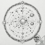 A planet with rings made of city lights, ink… – tattoo sketch (№1751083577_0, 28.06.2025 04:06) — tattoovalue.net