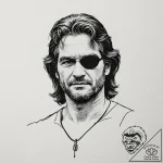 A sketch of kurt russell as snake plissken fr… – tattoo sketch (№1751083869_0, 28.06.2025 04:11) — tattoovalue.net