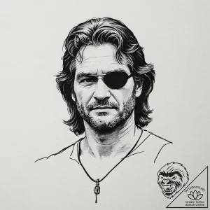 A sketch of kurt russell as snake plissken fr… – tattoo sketch (№1751083869_0, 28.06.2025 04:11) — tattoovalue.net