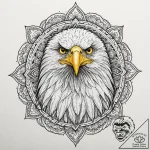 Eagle, artistic tattoo sketch, highly detaile… – tattoo sketch (№1751083987_0, 28.06.2025 04:13) — tattoovalue.net