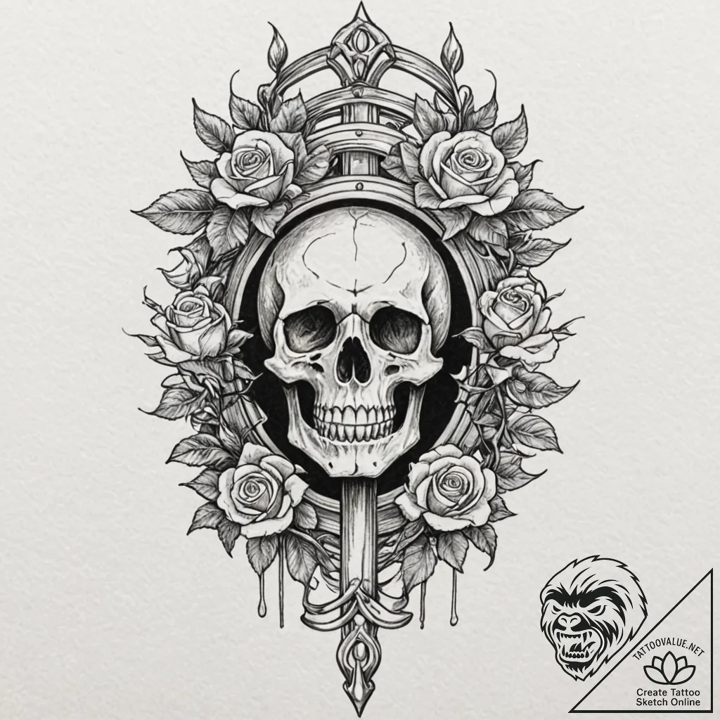 A linework tattoo of excalibur being pulled f... - tattoo sketch (№1751084909_0, 28.06.2025 04:28) — tattoovalue.net