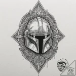 30. linework design of the “this is the way”… – tattoo sketch (№1751085074_0, 28.06.2025 04:31) — tattoovalue.net