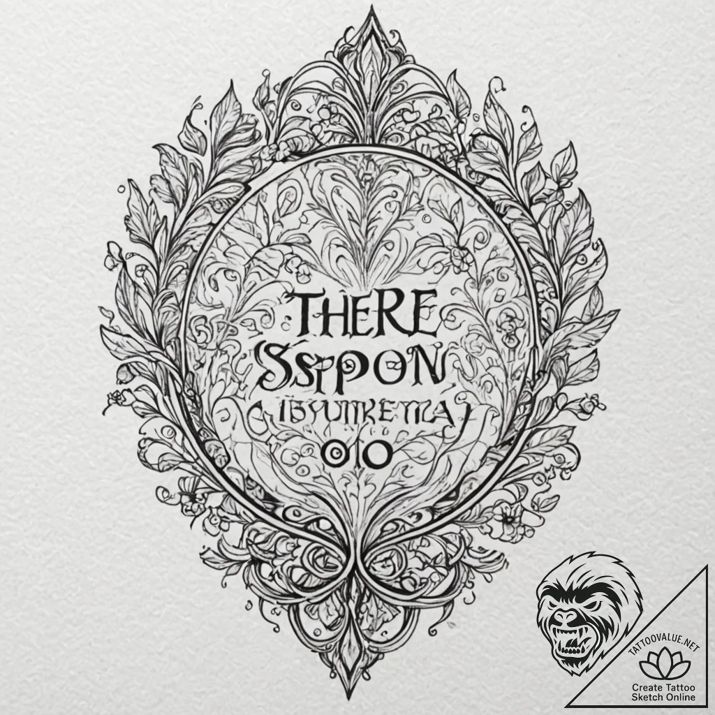 A graphic tattoo of the phrase "there is no s... - tattoo sketch (№1751085258_0, 28.06.2025 04:34) — tattoovalue.net