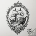 The ship naglfar from norse mythology, ink il… – tattoo sketch (№1751085442_0, 28.06.2025 04:37) — tattoovalue.net