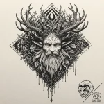 Leshy (forest spirit), tattoo sketch design,… – tattoo sketch (№1751086294_0, 28.06.2025 04:51) — tattoovalue.net