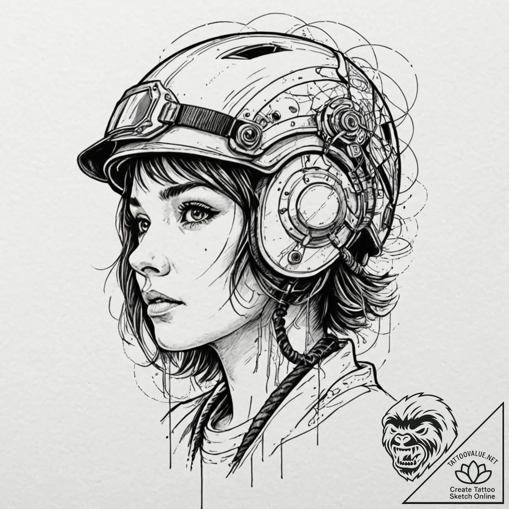 A linework tattoo of the memory-erasing proce... - tattoo sketch (№1751087927_0, 28.06.2025 05:18) — tattoovalue.net