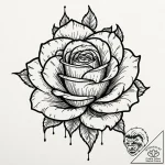 Black rose, tattoo sketch design, professiona… – tattoo sketch (№1751088655_0, 28.06.2025 05:30) — tattoovalue.net