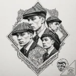 A sketch of the main characters from peaky bl… – tattoo sketch (№1751089805_0, 28.06.2025 05:50) — tattoovalue.net