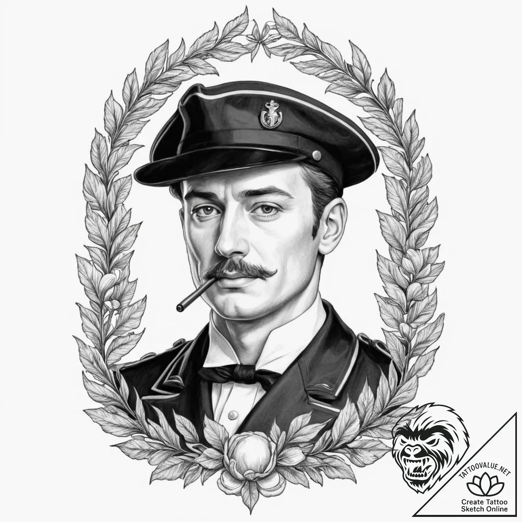 A graphic novel portrait of the duke of hasti... - tattoo sketch (№1751090346_0, 28.06.2025 05:59) — tattoovalue.net