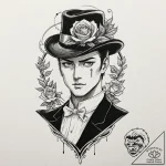 A neo-traditional tattoo of tuxedo mask, with… – tattoo sketch (№1751090633_0, 28.06.2025 06:03) — tattoovalue.net