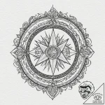 Grimoire (spellbook) with arcane symbols, tat… – tattoo sketch (№1751091002_0, 28.06.2025 06:10) — tattoovalue.net