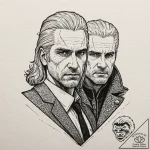 A neo-traditional tattoo of geralt and jaskie… – tattoo sketch (№1751092227_0, 28.06.2025 06:30) — tattoovalue.net