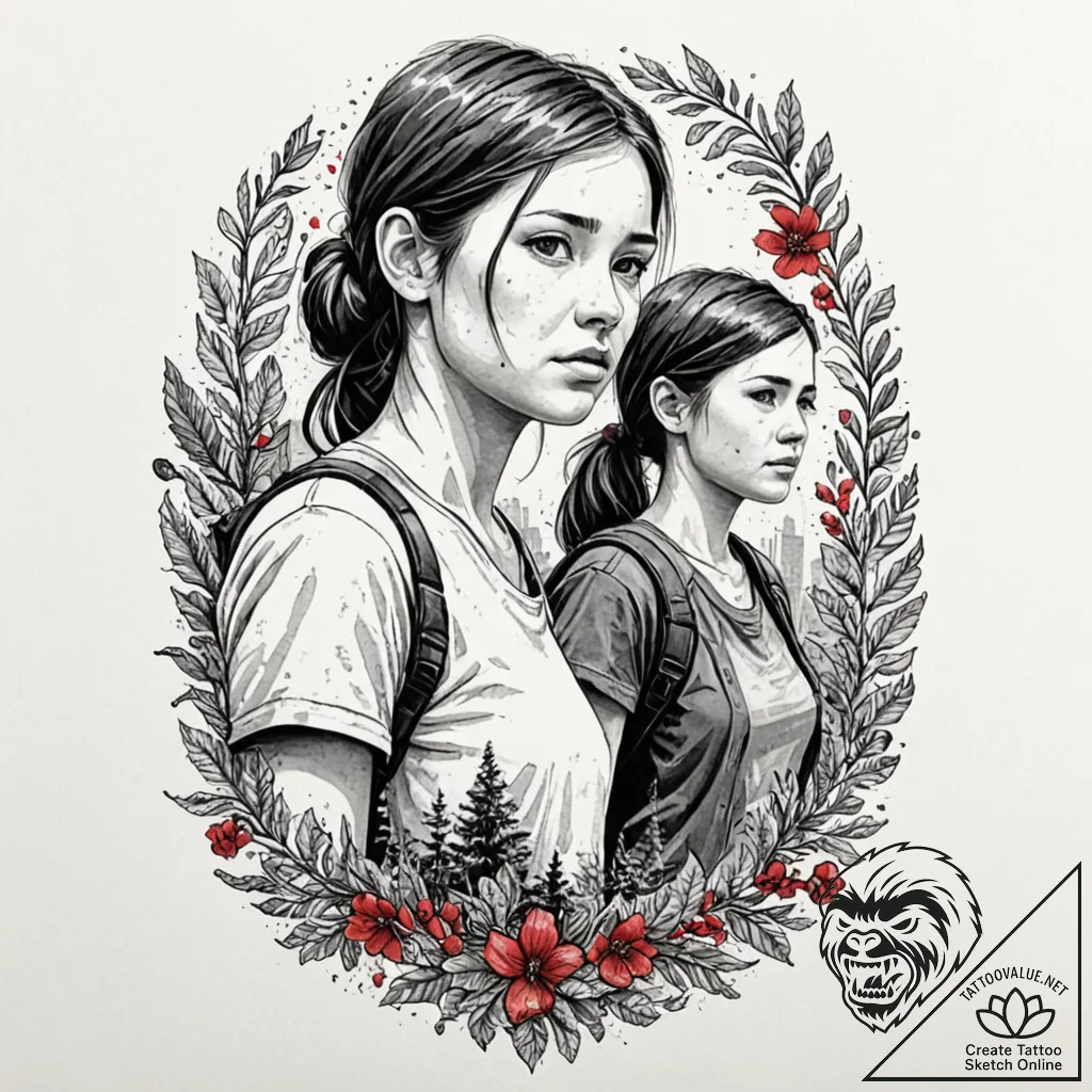 A neo-traditional portrait of the main charac... - tattoo sketch (№1751092412_0, 28.06.2025 06:33) — tattoovalue.net