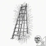 Ladder, concept art for tattoo, moderately de… – tattoo sketch (№1751095062_0, 28.06.2025 07:17) — tattoovalue.net