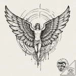 Hermes’ wings, artistic tattoo sketch, master… – tattoo sketch (№1751095247_0, 28.06.2025 07:20) — tattoovalue.net