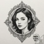 A neo-traditional portrait of the main charac… – tattoo sketch (№1751095550_0, 28.06.2025 07:25) — tattoovalue.net