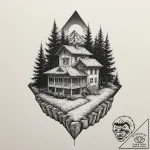 бумажный дом (money heist / la casa de papel)… – tattoo sketch (№1751096287_0, 28.06.2025 07:38) — tattoovalue.net