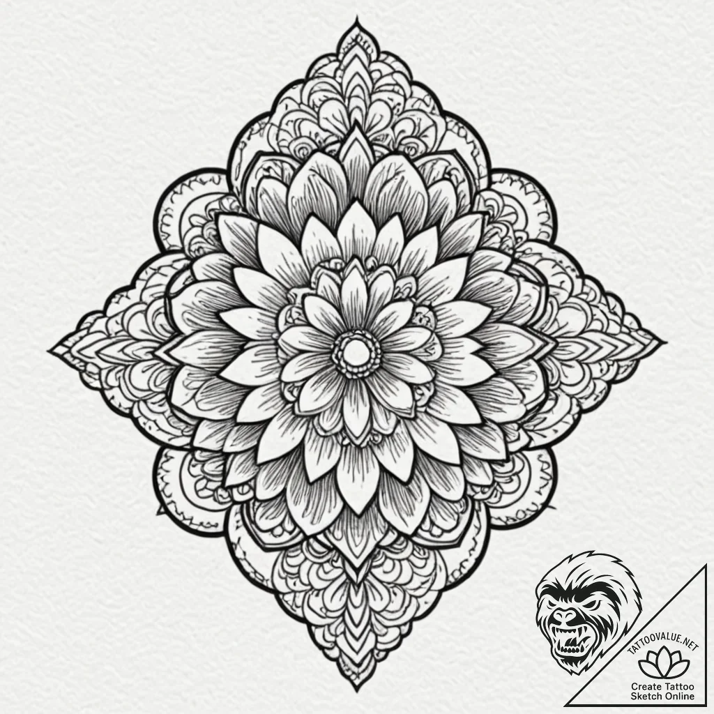 A mandala pattern (is there, but can be half-... - tattoo sketch (№1751096656_0, 28.06.2025 07:44) — tattoovalue.net