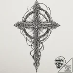 A broken chain, tattoo line art, black and gr… – tattoo sketch (№1751097024_0, 28.06.2025 07:50) — tattoovalue.net